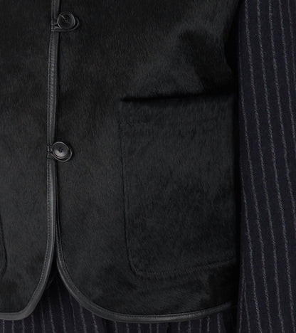Hair On Leather Hide Ella Vest Black