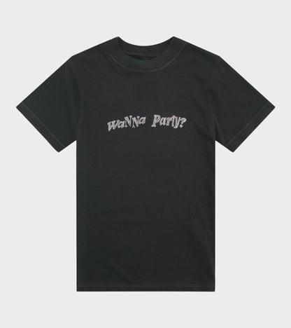 Wanna Party T-shirt Washed Black