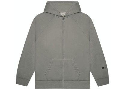 ESSENTIALS FOG 3D SILICON ZIP UP HOODIE GREY