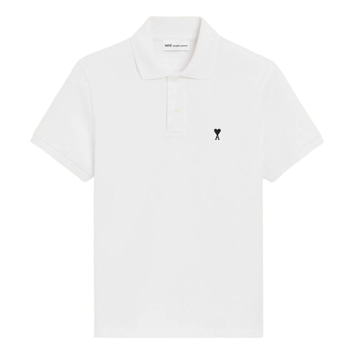AMI Short Sleeve Ami de Heart Polo Shirt 'White' HPL411-760-100