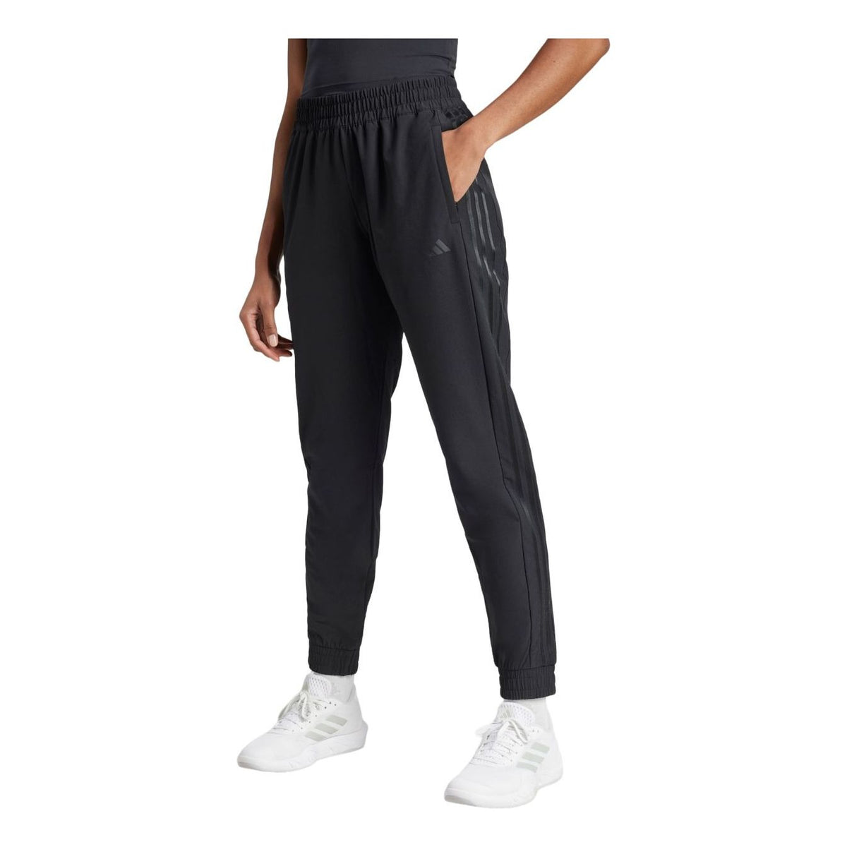 (WMNS) adidas Pacer All Gym 3-Stripes Woven Mid-Rise Pants Asia Sizing 'Black' IK5471