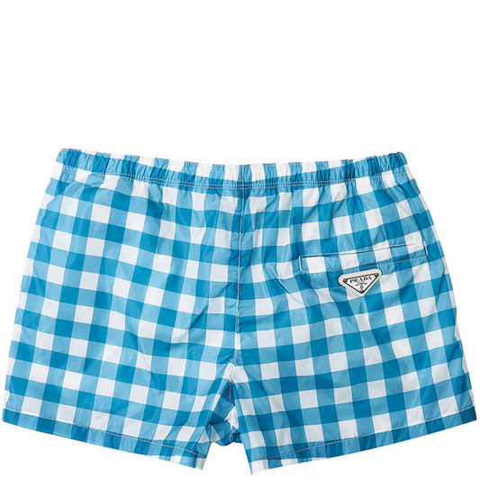 Prada Turquoise Triangle Logo Swimshorts