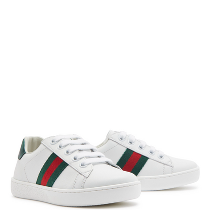 Kids Gucci Ace Leather Trainers