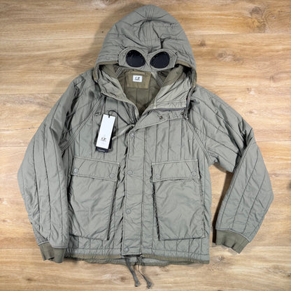 C.P. Company GD Liner Padded Goggle Jacket in Fallen Rock - Grey
