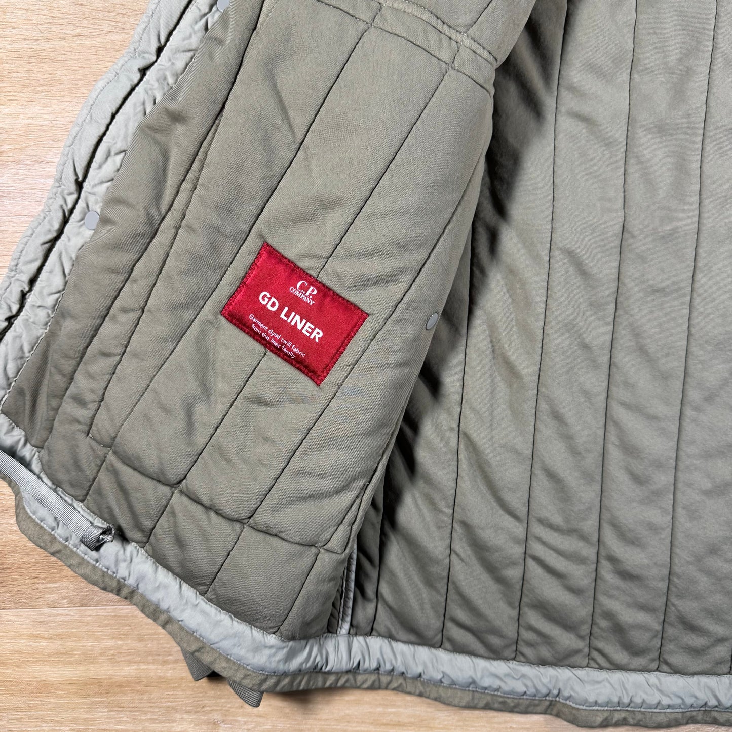 C.P. Company GD Liner Padded Goggle Jacket in Fallen Rock - Grey