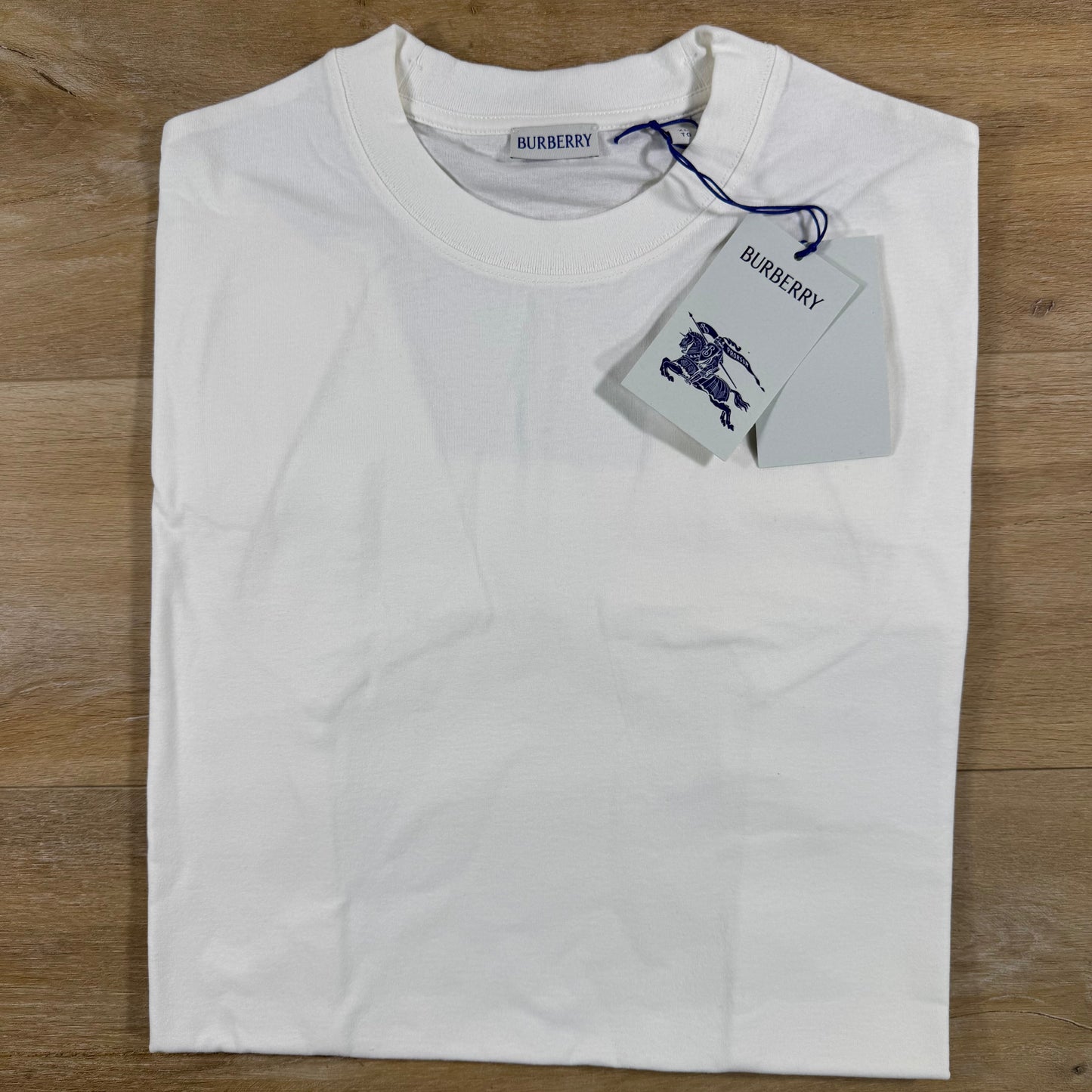 Burberry Check Label T-Shirt in Chalk White