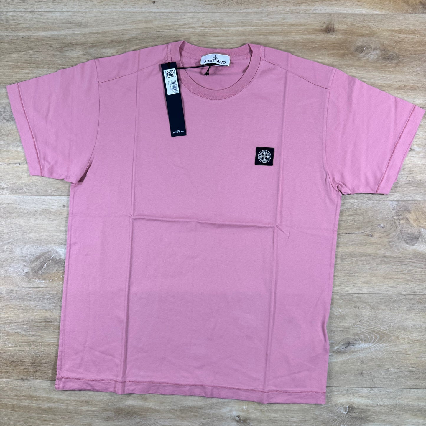 Stone Island Patch Logo T-Shirt in Oleander Pink