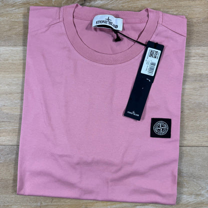 Stone Island Patch Logo T-Shirt in Oleander Pink