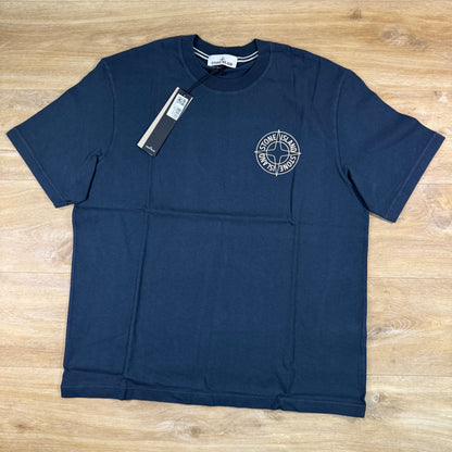 Stone Island Outline Compass Print T-Shirt in Navy
