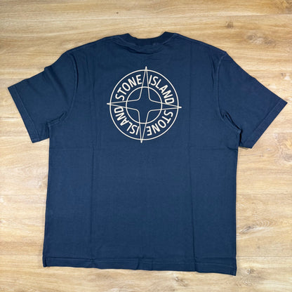 Stone Island Outline Compass Print T-Shirt in Navy