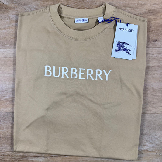 Burberry Logo T-Shirt in Flax Beige