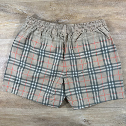 Burberry Gradient Check Swim Shorts in Sand Beige