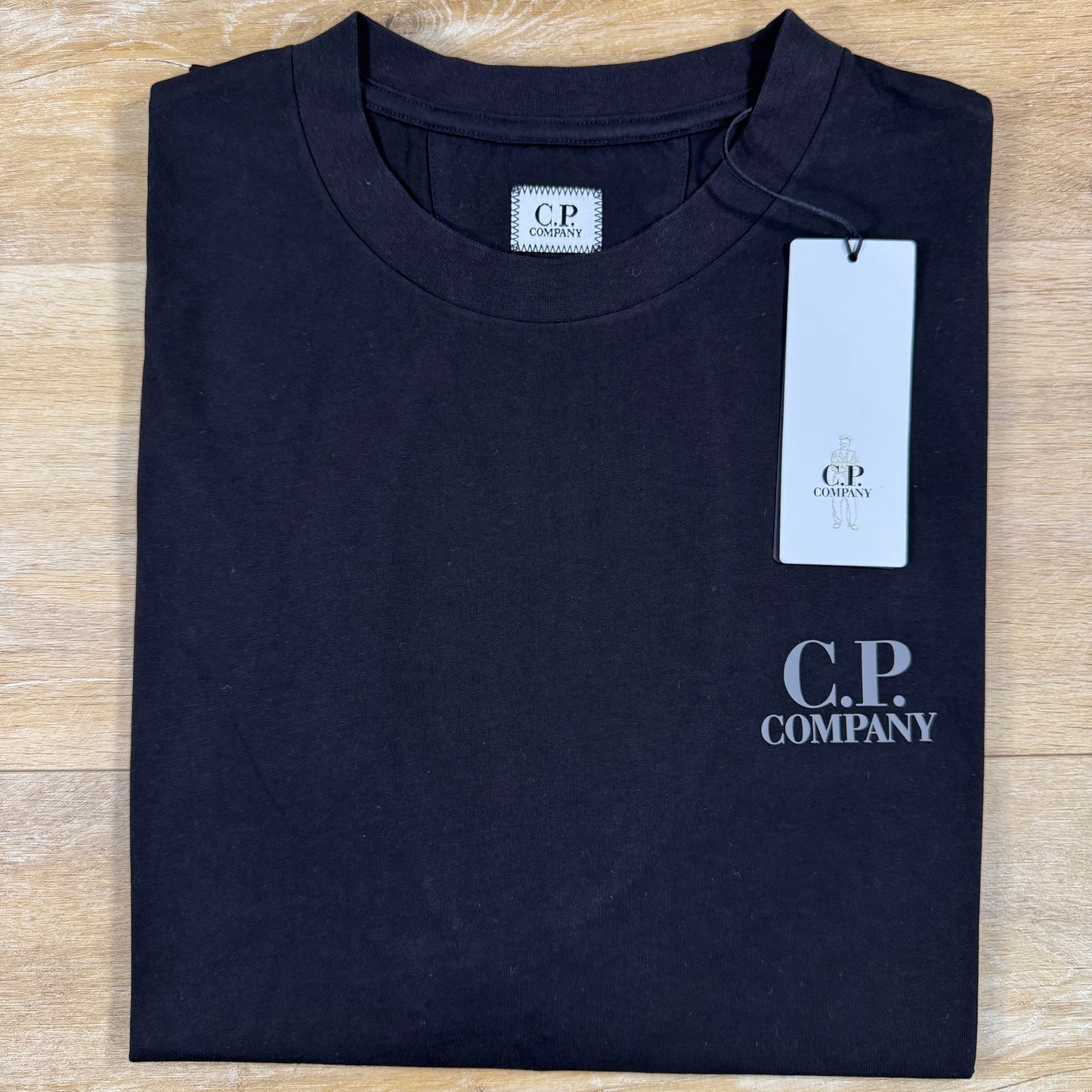 C.P. Company 30/1 Jersey Logo T-Shirt in Black