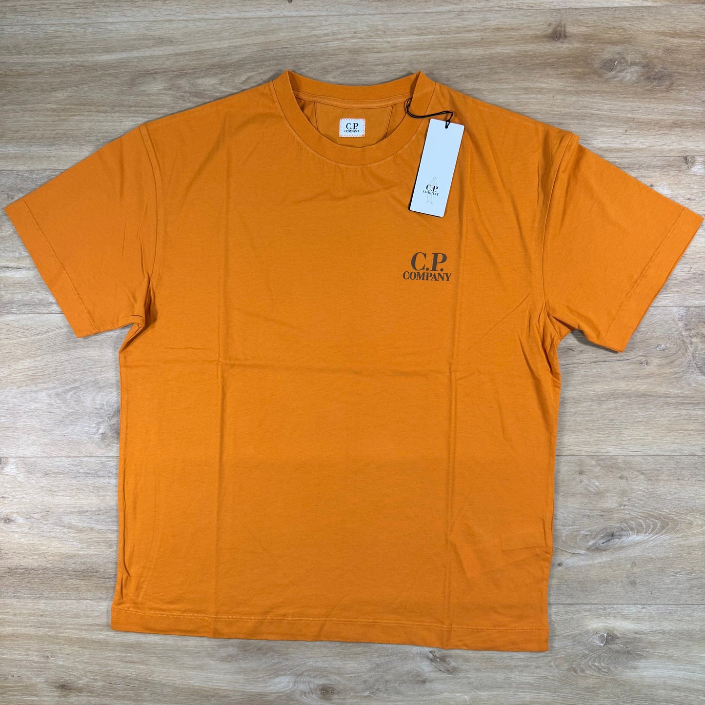C.P. Company 30/1 Jersey Logo T-Shirt in Desert Sun - Orange