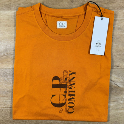 C.P. Company 30/1 Jersey T-Shirt in Desert Sun - Orange