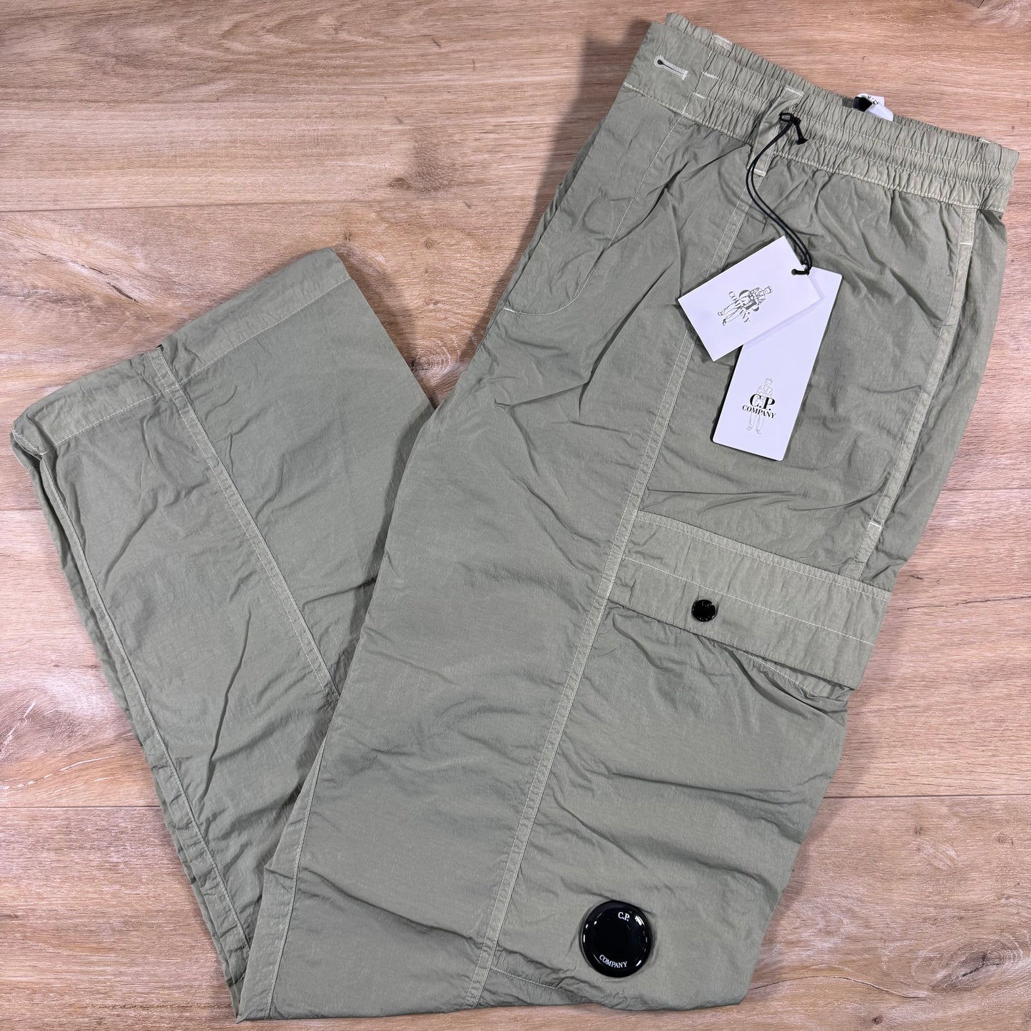 C.P. Company Chrome-R Cargo Lens Pants in Moss Gray - Green
