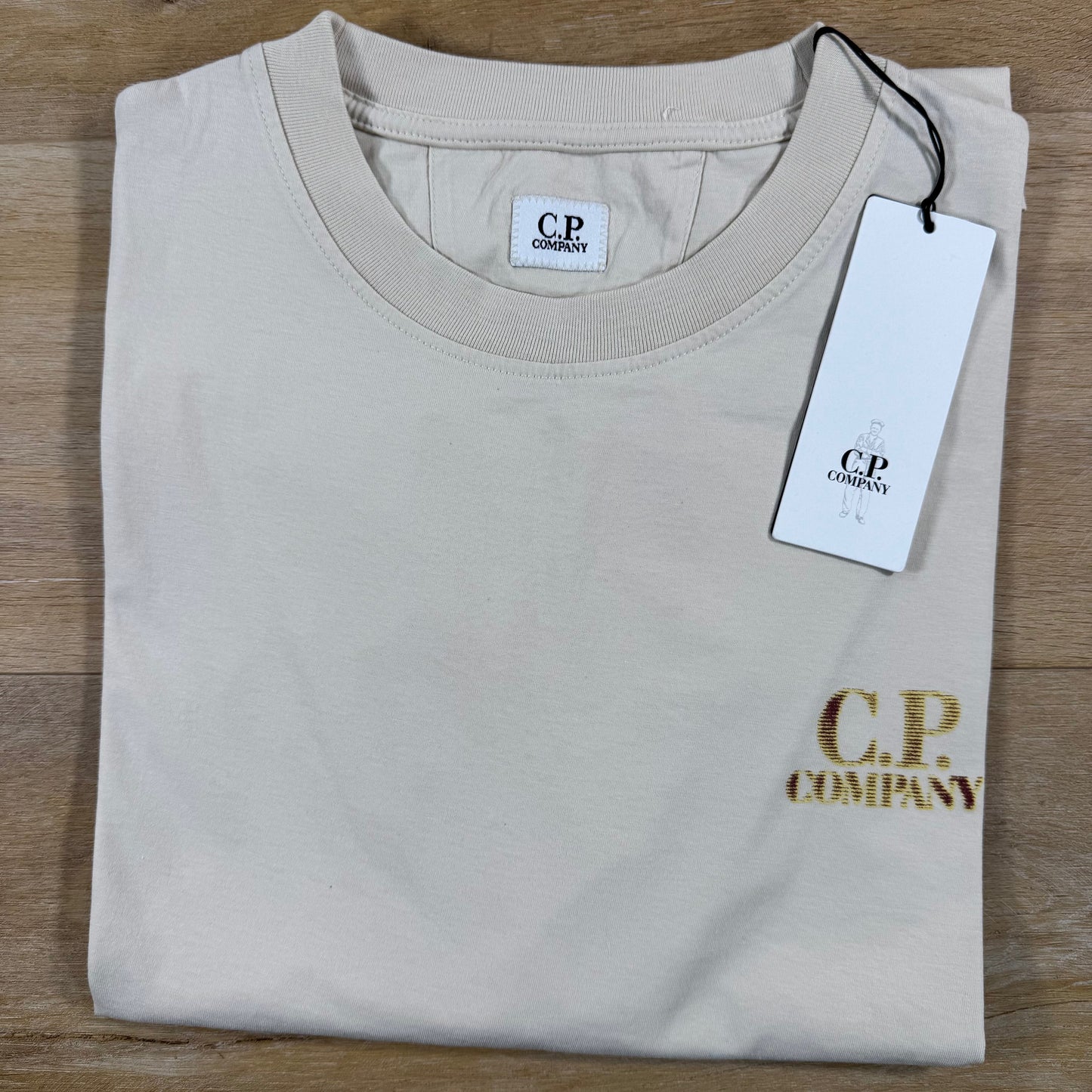 C.P. Company 30/1 Jersey Comfort Logo T-Shirt in Frozen Dew