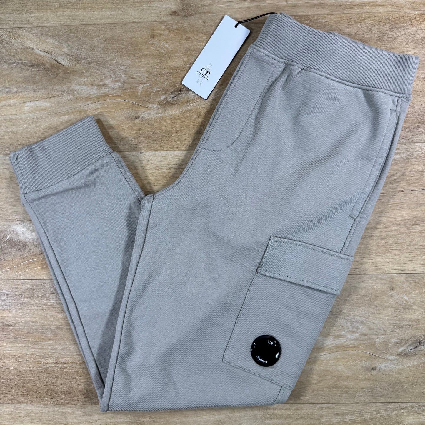 C.P. Company Diagonal Raised Fleece Lens Sweatpants in Dove