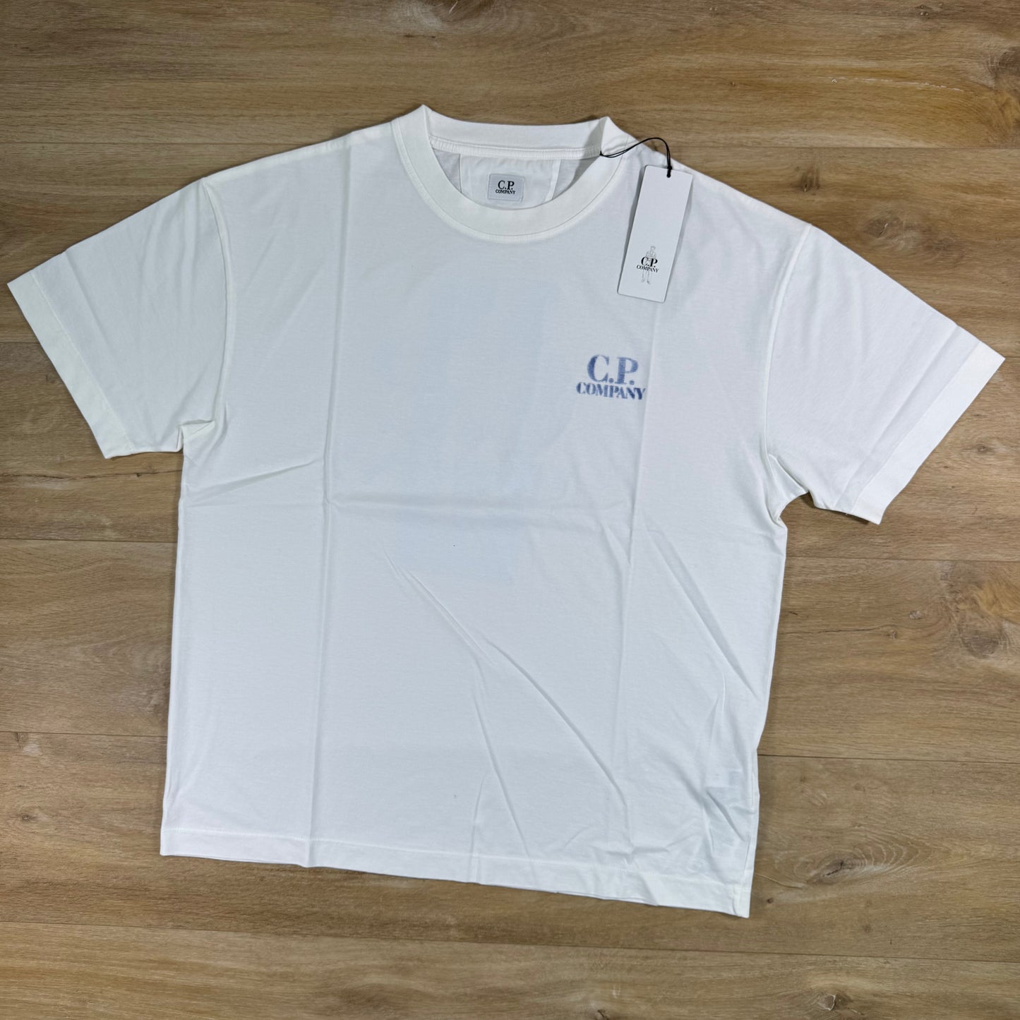 C.P. Company 30/1 Jersey Comfort Logo T-Shirt in Gauze White