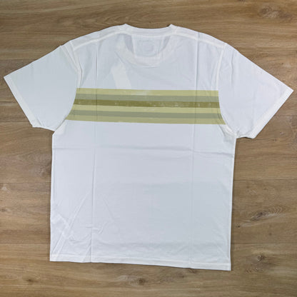 C.P. Company Striped Detail T-Shirt in Gauze White