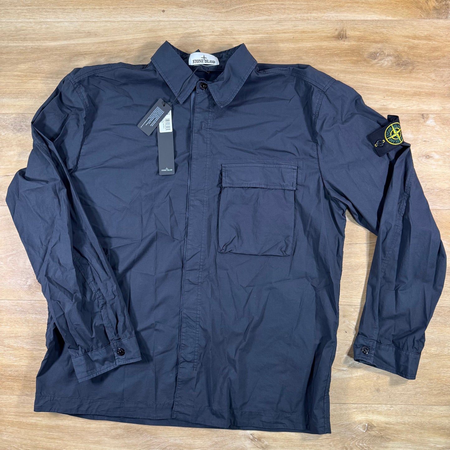 Stone Island Stretch Cotton Tela 'Paracadute' Overshirt in Navy