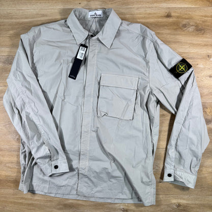 Stone Island Stretch Cotton Tela 'Paracadute' Overshirt in Pearl Grey