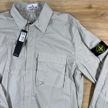 Stone Island Stretch Cotton Tela 'Paracadute' Overshirt in Pearl Grey