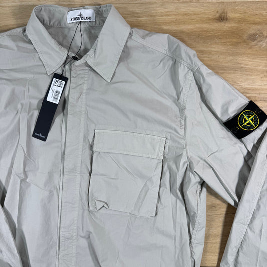 Stone Island Stretch Cotton Tela 'Paracadute' Overshirt in Pearl Grey