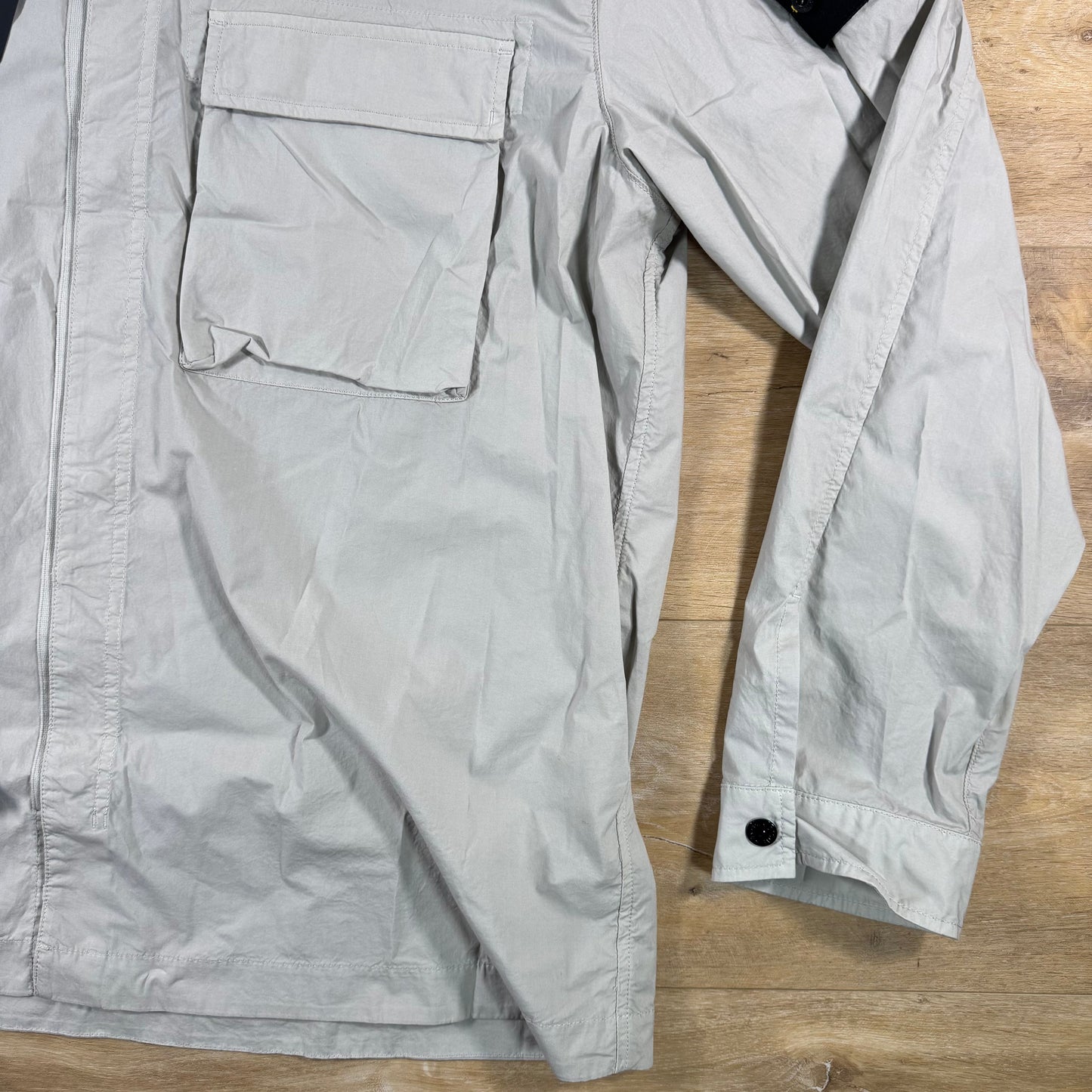 Stone Island Stretch Cotton Tela 'Paracadute' Overshirt in Pearl Grey