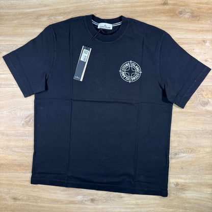 Stone Island Outline Compass Print T-Shirt in Black