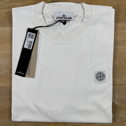 Stone Island Combed Organic Patch Logo T-Shirt in White