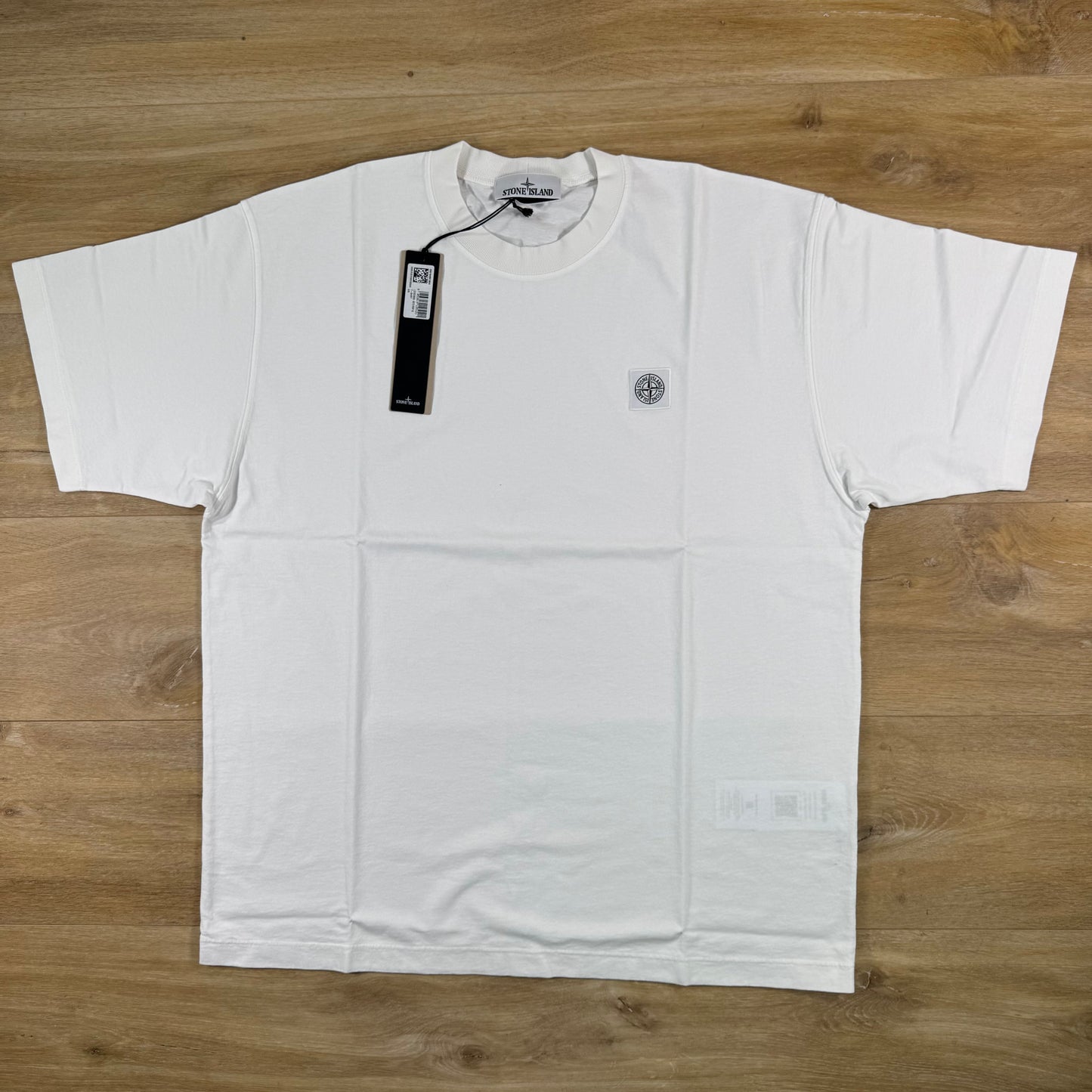 Stone Island Combed Organic Patch Logo T-Shirt in White