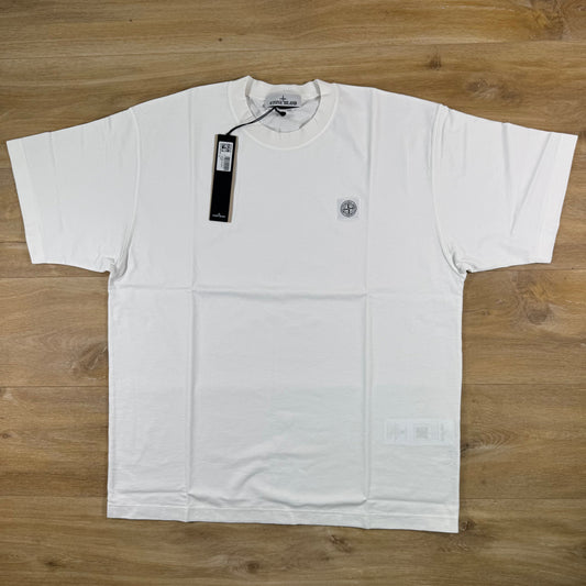 Stone Island Combed Organic Patch Logo T-Shirt in White