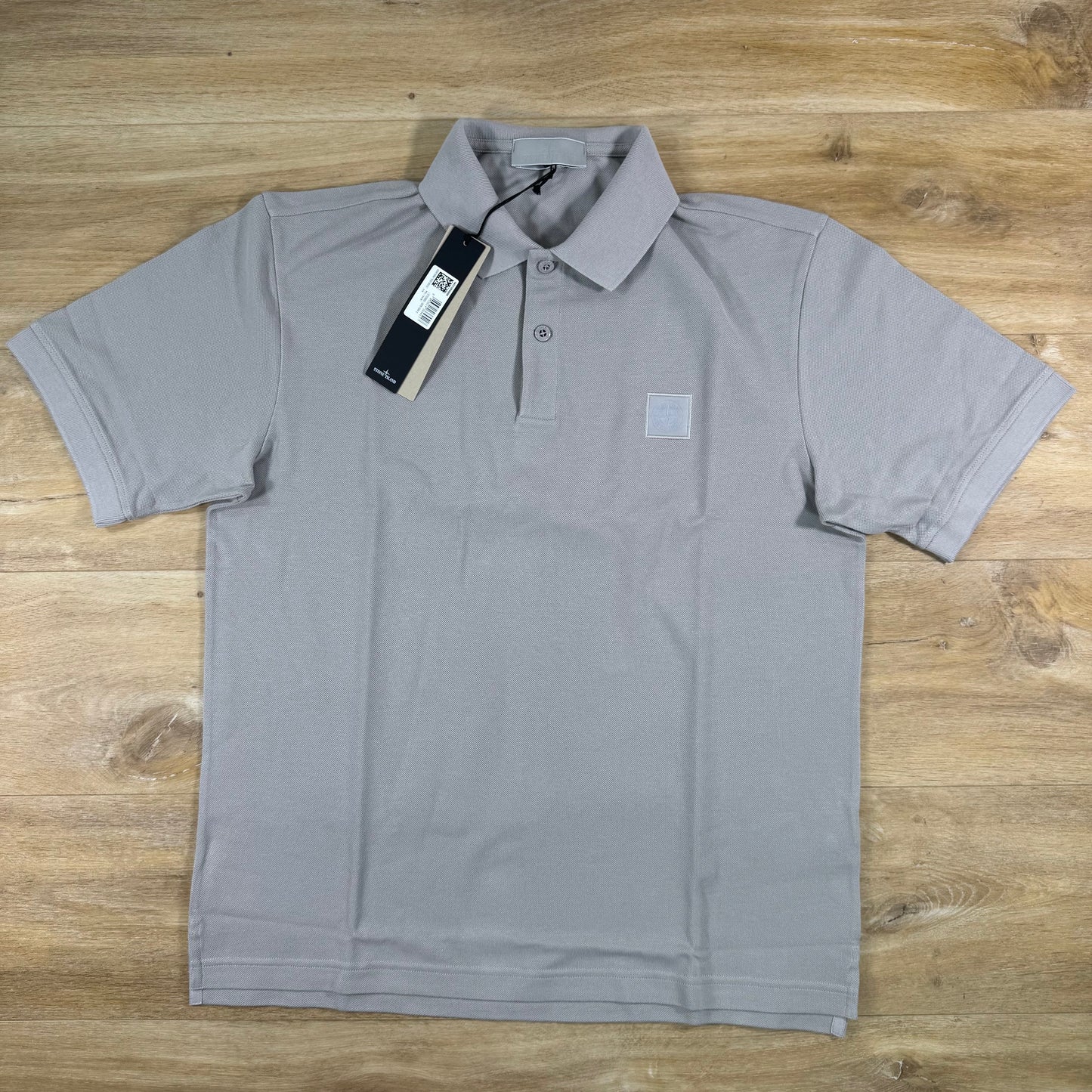 Stone Island Ghost Patch Logo Polo Shirt in Dust Grey