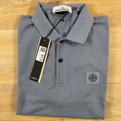 Stone Island Regular Fit Patch Logo Polo Shirt in Avio Blue