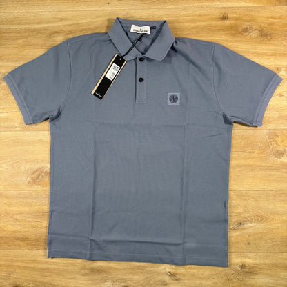 Stone Island Regular Fit Patch Logo Polo Shirt in Avio Blue