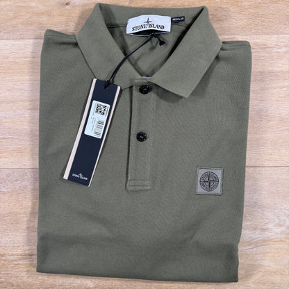 Stone Island Regular Fit Patch Logo Polo Shirt in Military Green