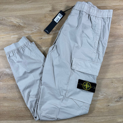 Stone Island Stretch Cotton Tela 'Paracadute' Cargo Pants in Pearl Grey