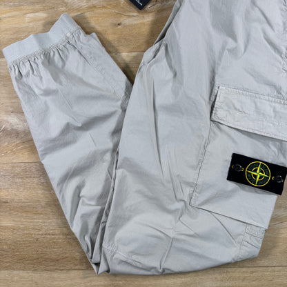 Stone Island Stretch Cotton Tela 'Paracadute' Cargo Pants in Pearl Grey