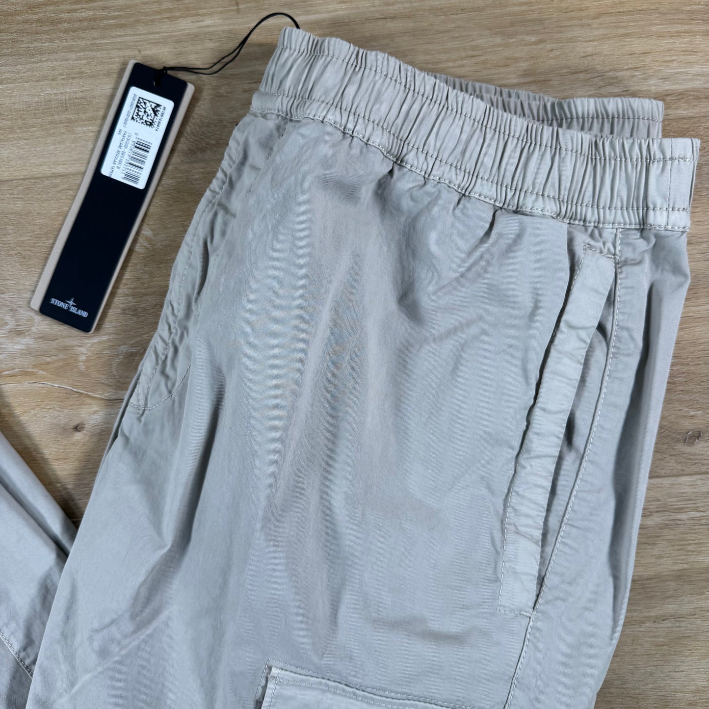 Stone Island Stretch Cotton Twill Cargo Pants in Pearl Grey