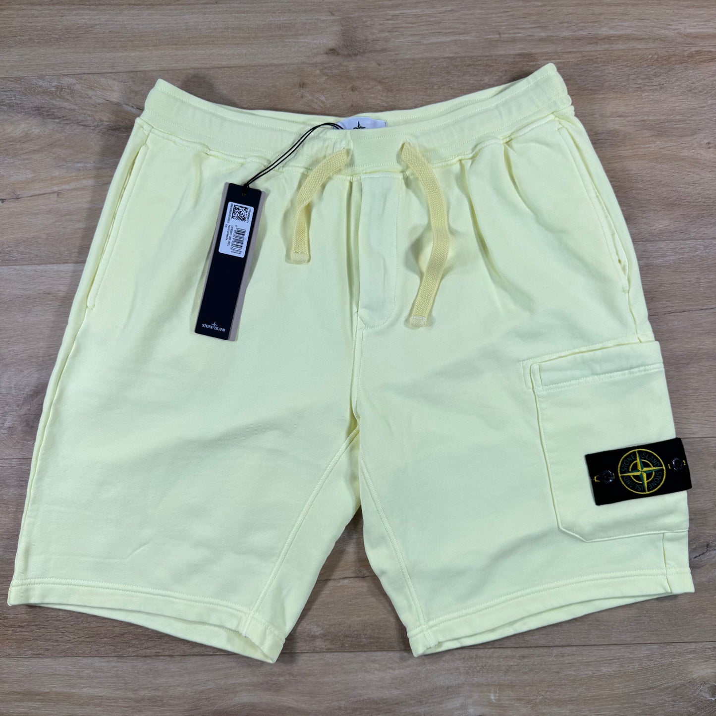 Stone Island Fleece Bermuda Shorts in Pastel Yellow