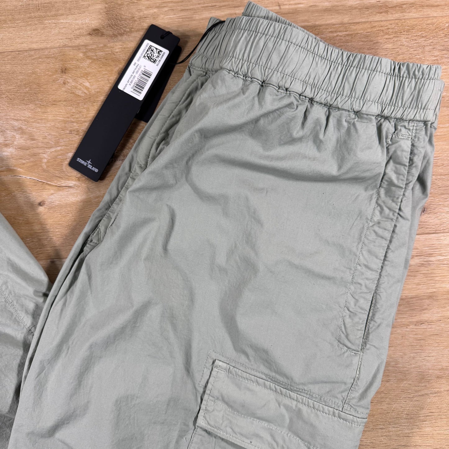Stone Island Stretch Cotton Tela 'Paracadute' Cargo Pants in Sage Green