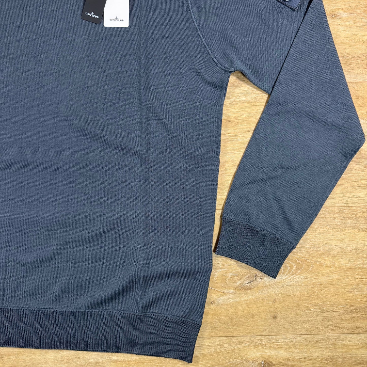 Stone Island Ghost Pure Light RWS Wool Crewneck Jumper in Slate Blue
