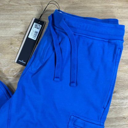 Stone Island Slim Fit Fleece Sweatpants in Bright Blue