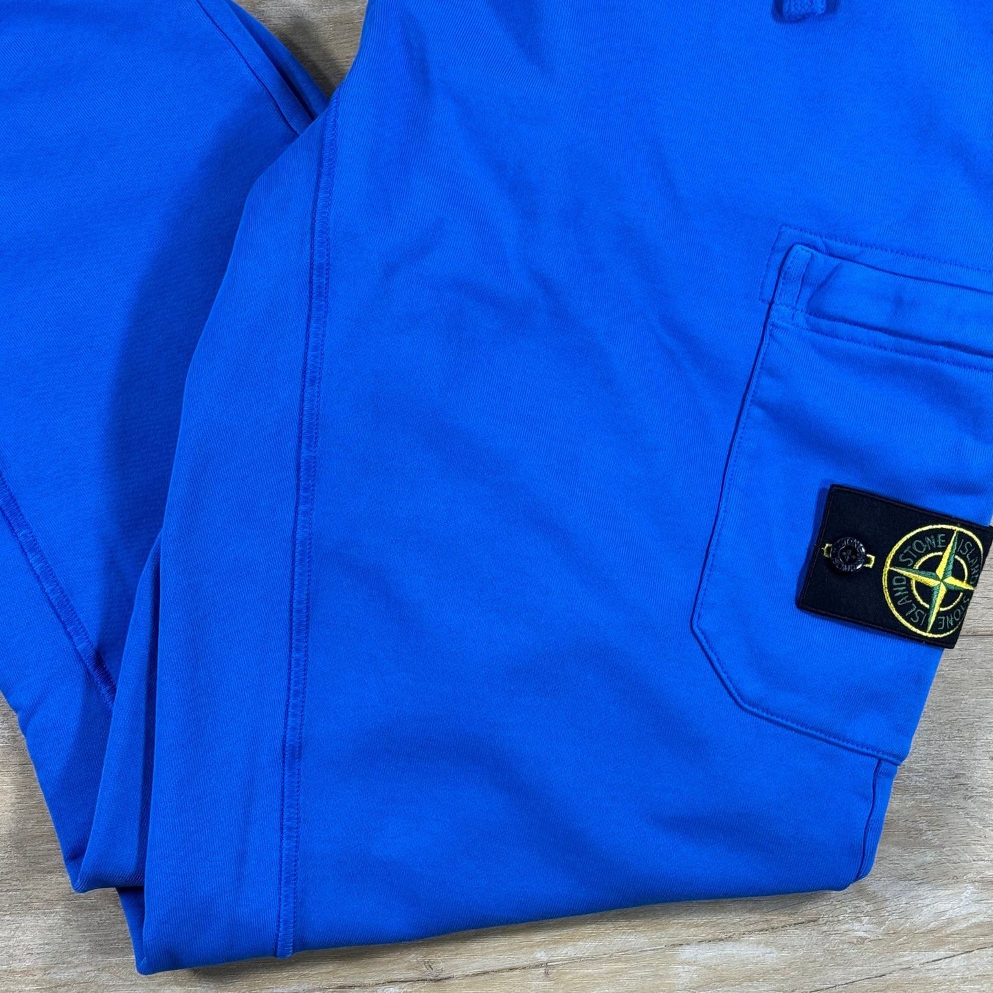 Stone Island Slim Fit Fleece Sweatpants in Bright Blue