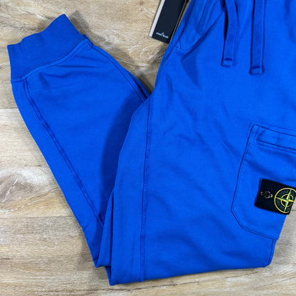 Stone Island Slim Fit Fleece Sweatpants in Bright Blue