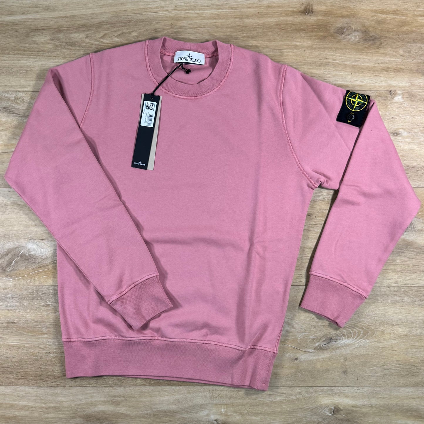 Stone Island Crewneck Fleece Sweatshirt in Oleander Pink