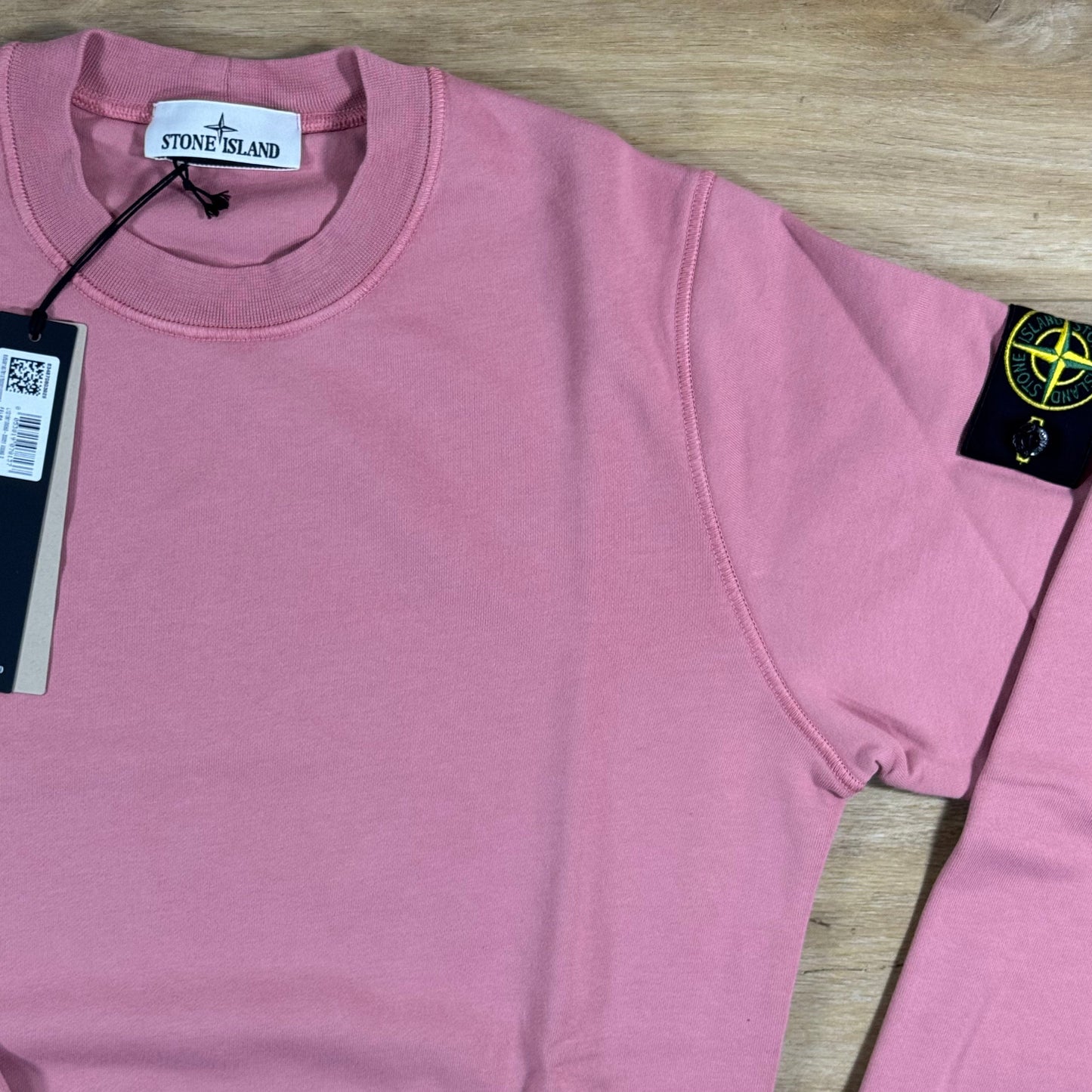 Stone Island Crewneck Fleece Sweatshirt in Oleander Pink