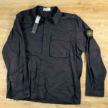Stone Island Stretch Cotton Tela 'Paracadute' Overshirt in Black