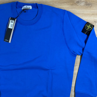 Stone Island Crewneck Fleece Sweatshirt in Bright Blue
